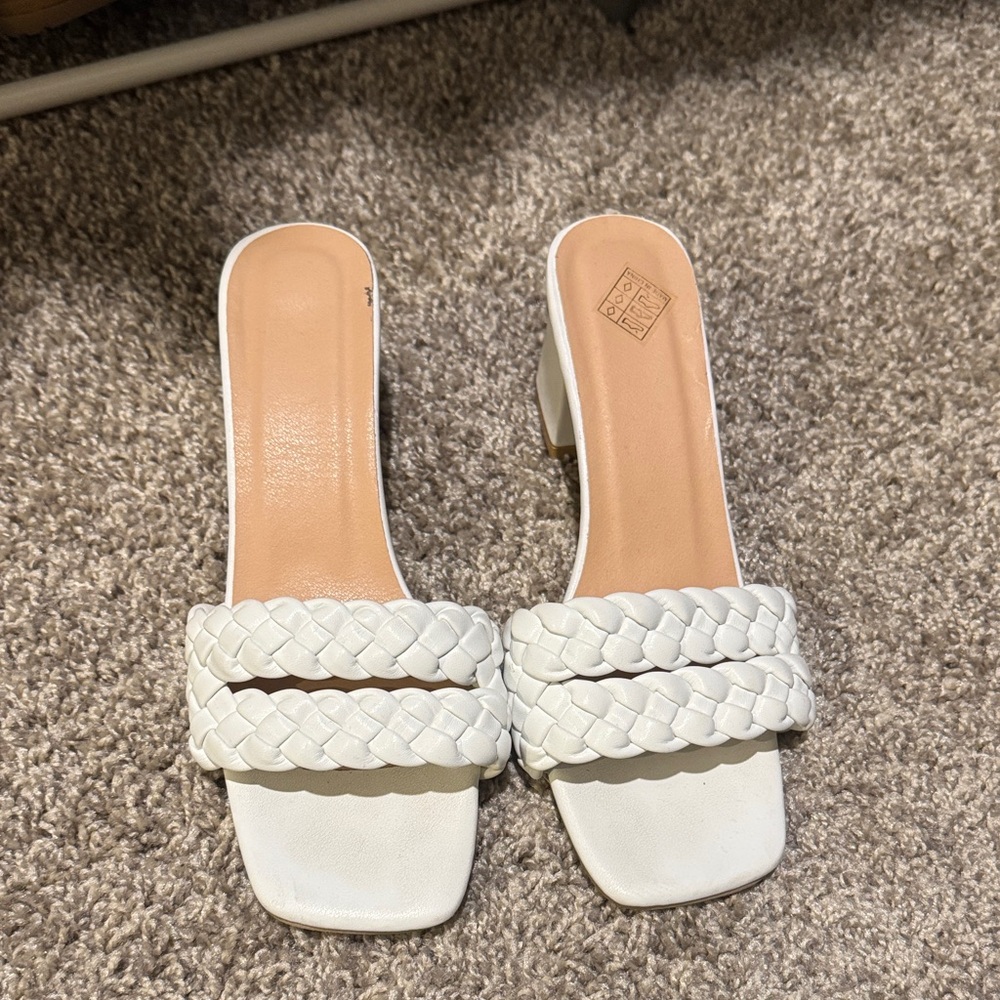 Elegant White Braided Women's Sandals